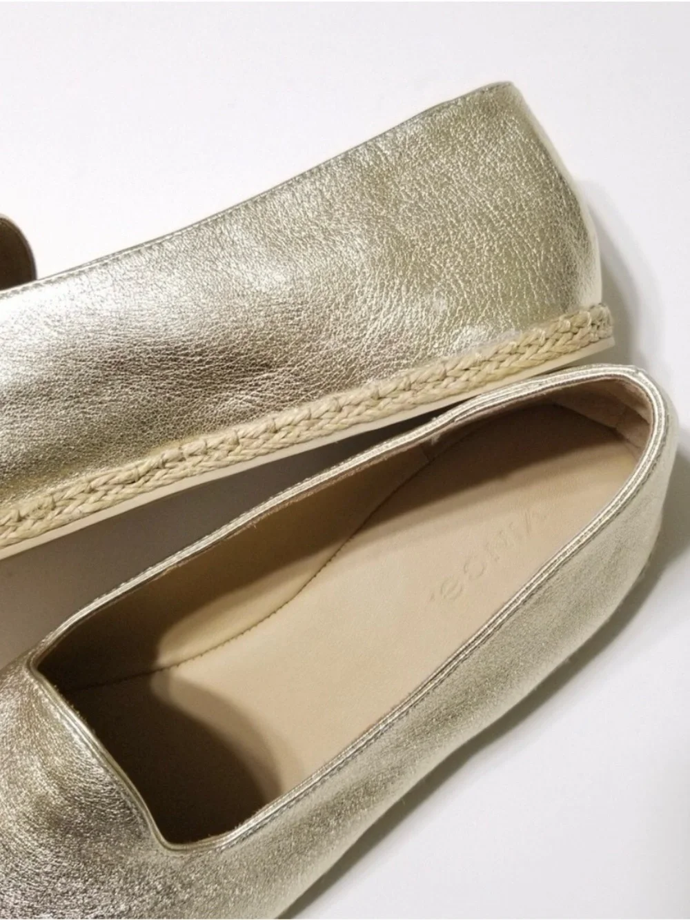 Vince Shimmering Gold Espadrille Flats